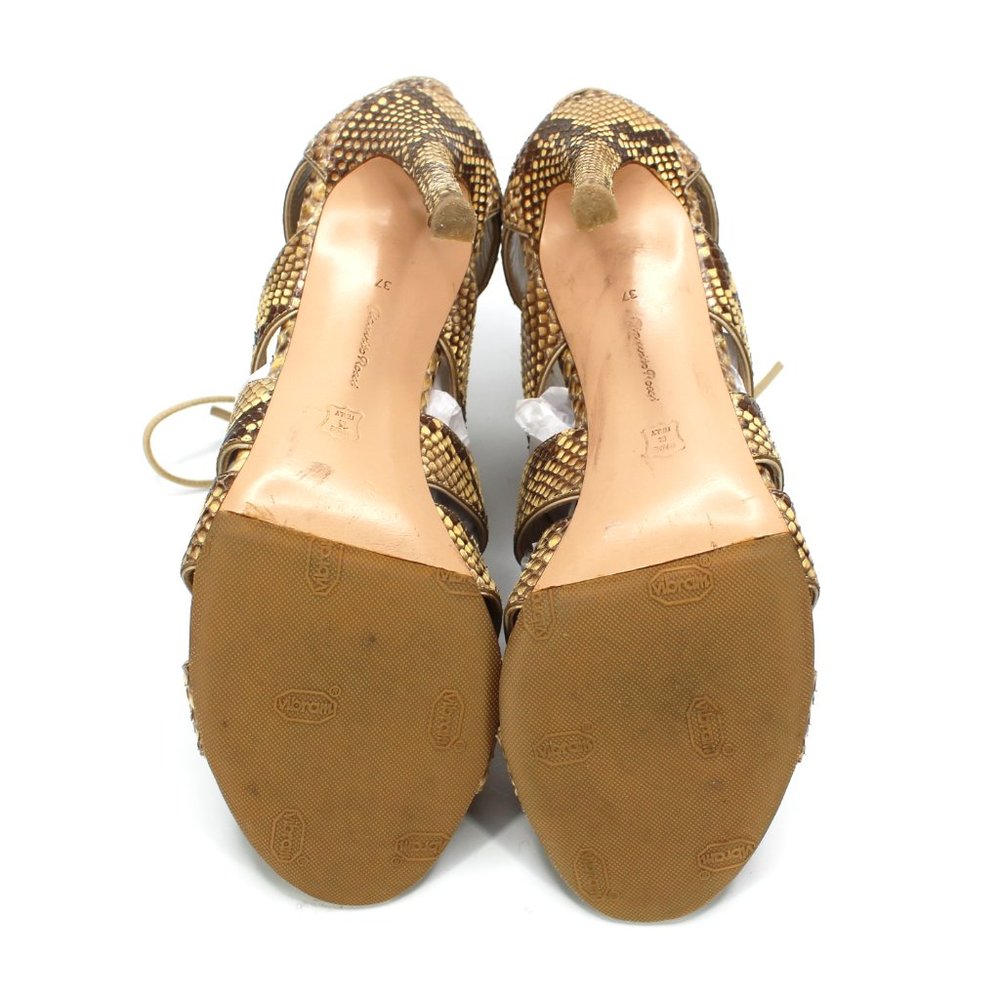 Gianvito Rossi Python Sandals Cut Out Leather Lac… - image 7